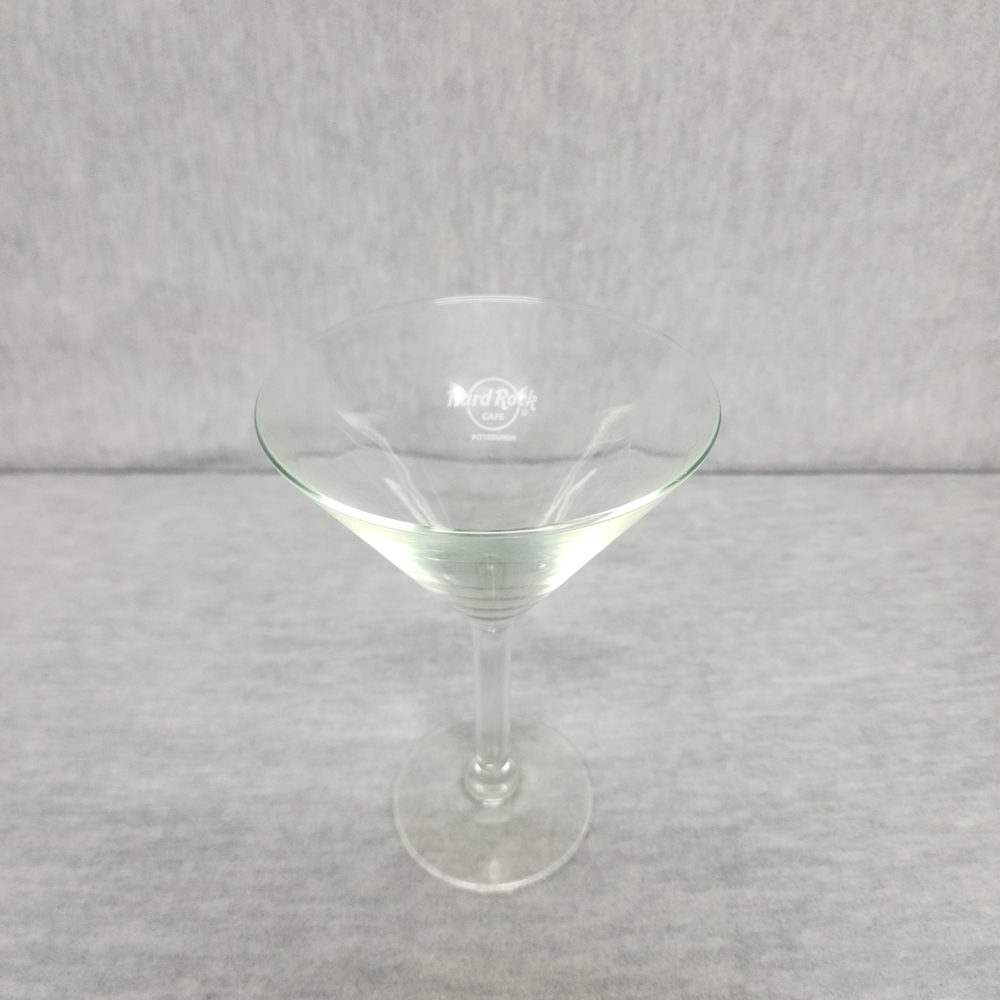 Hard Rock Cafe Pittsburgh Clear Glass Martini Glass